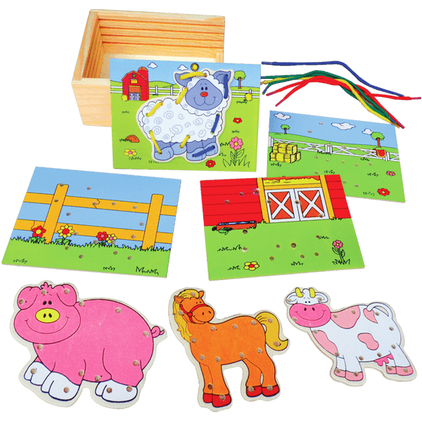 LACING FARM ANIMALS (SET OF 4 PCS) - ITS Educational Supplies