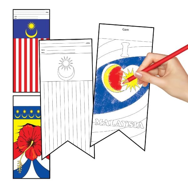 projek membuat hiasan bendera merdeka (50 pcs)