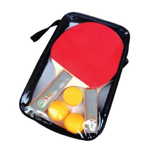 its ping pong set (1 pair c/w 3 balls) beginner