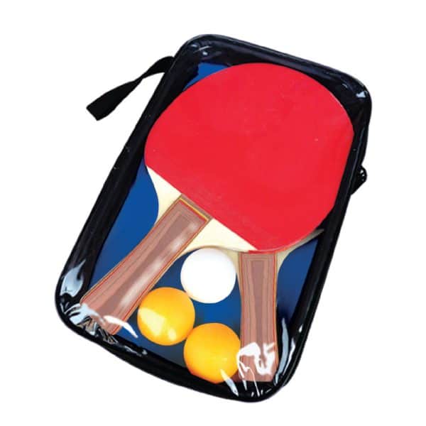its ping pong set (1 pair c/w 3 balls) beginner