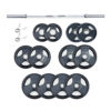 barbell and weights (rubber coated) (1 set)