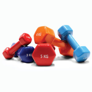 various weight dumbbells (kg)