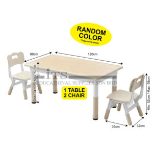 long adjustable table and chair (1 set)